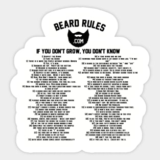 All of the Beard Rules Sticker